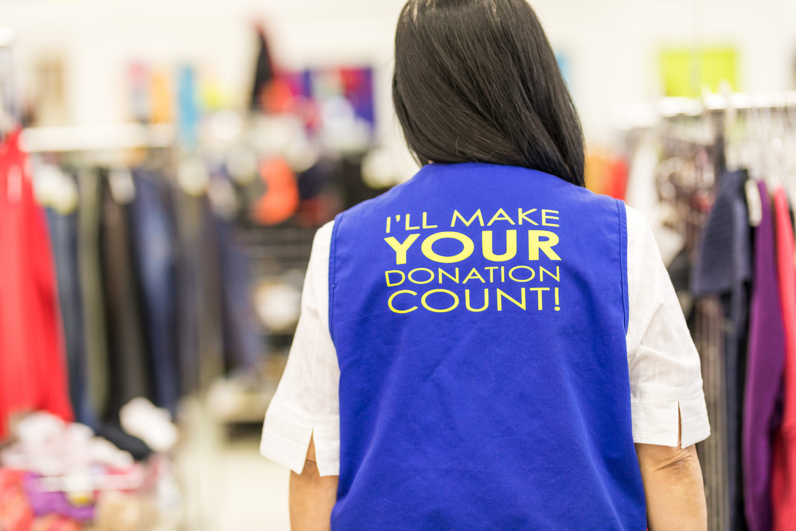 Back of Thrift Store Employee