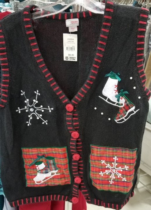 Black and red figure skating cardigan
