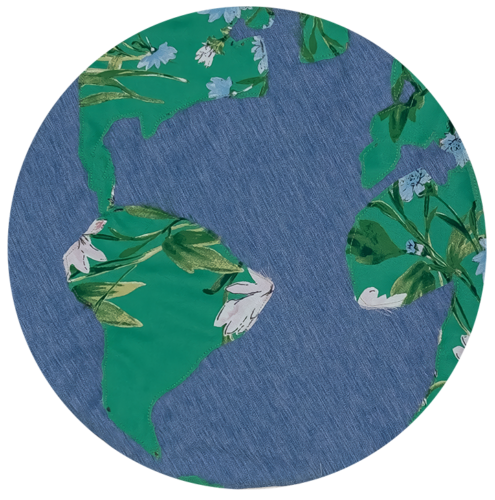 Globe made from upcycled textiles