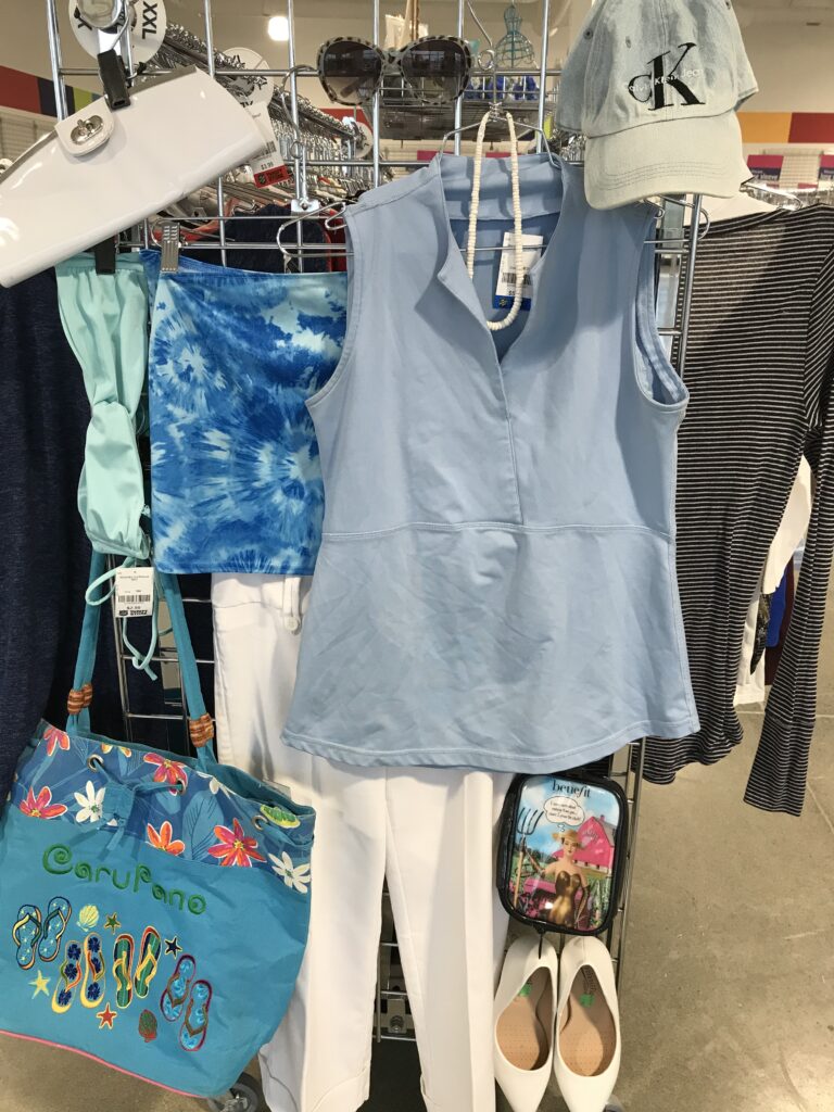 Bedford Commons Womens Summer Outfit Blue and White