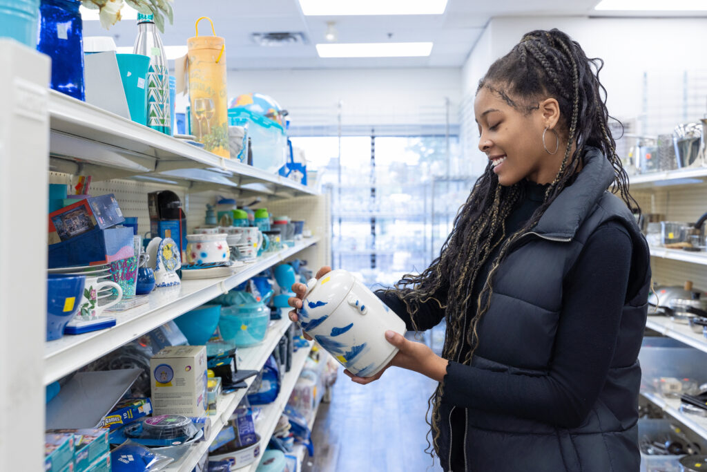 Women thrifting for housewares