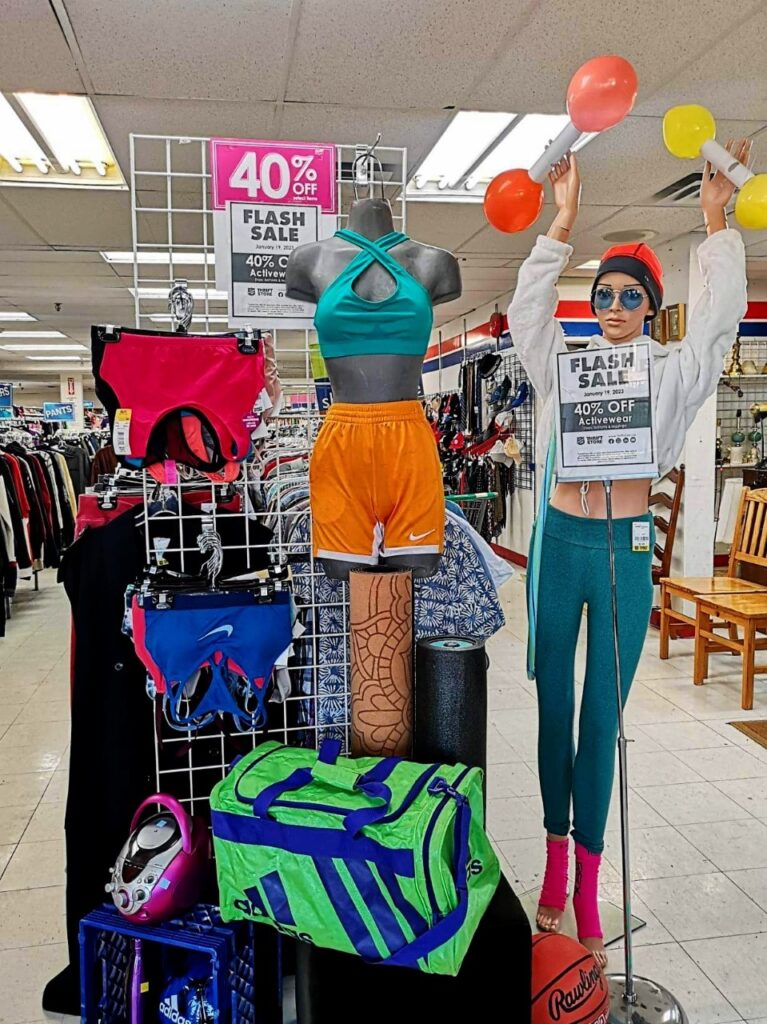 thrift summer activewear sports bras and shorts