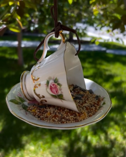 teacup birdfeeder