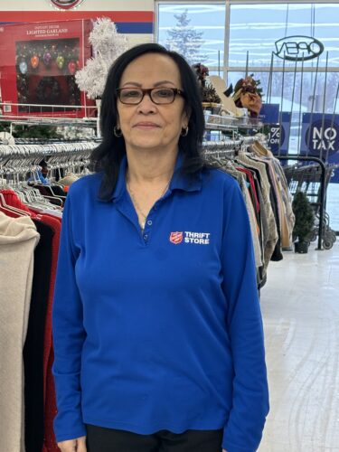 Photo of Espie Salvation Army Thrift Store employee standing in the store