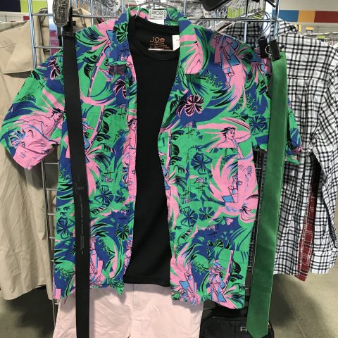 Bedford Commons Mens Neon Floral Button up Outfit