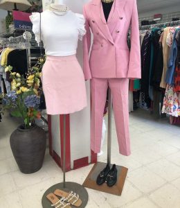 Georgetown - Pink Business Suit White Blouse and Pink Skirt