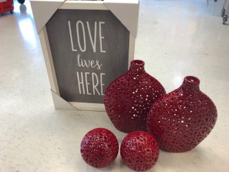 Pickering - Red Vases and Decor and Wall Art Love Lives Here